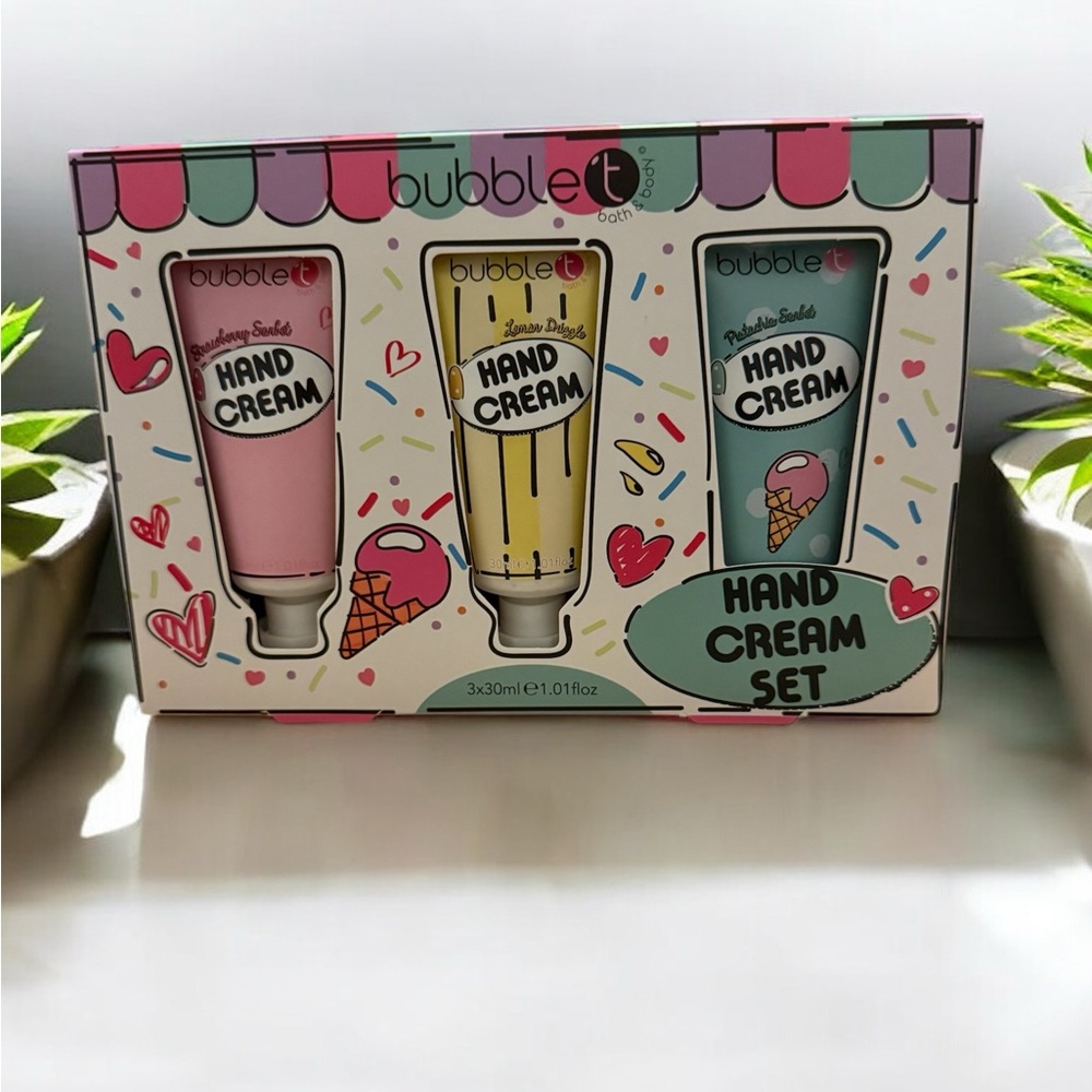 New bubble t hand cream set